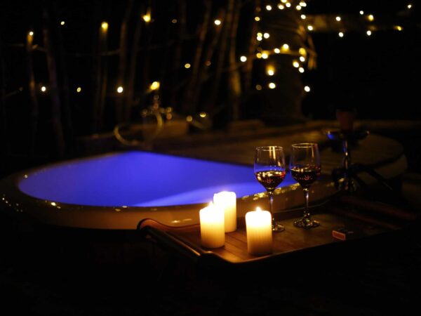 Nakvynė palapinėje medyje su ofuro vonia (galioja visus metus)